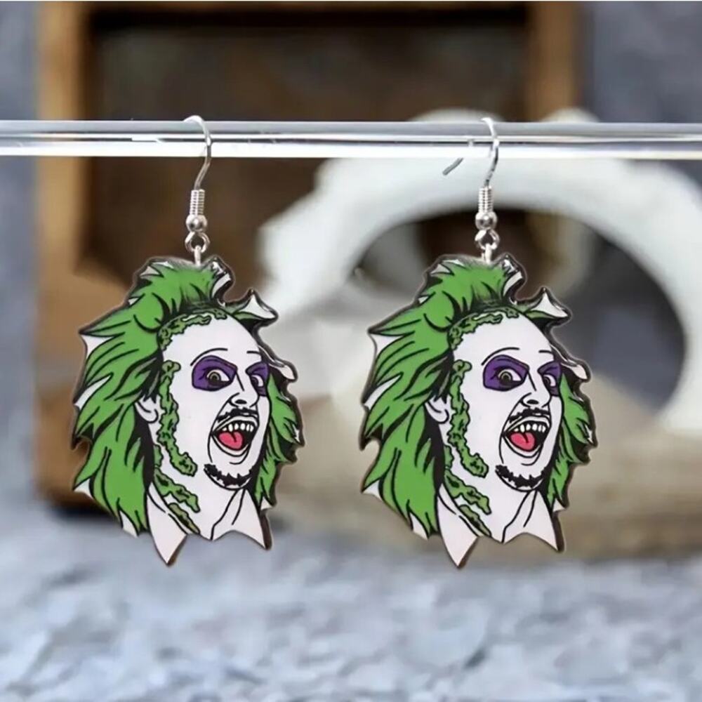 🌻3 For $15🌻 Beetlejuice Beetlejuice Acrylic Hook & Dangle Earrings